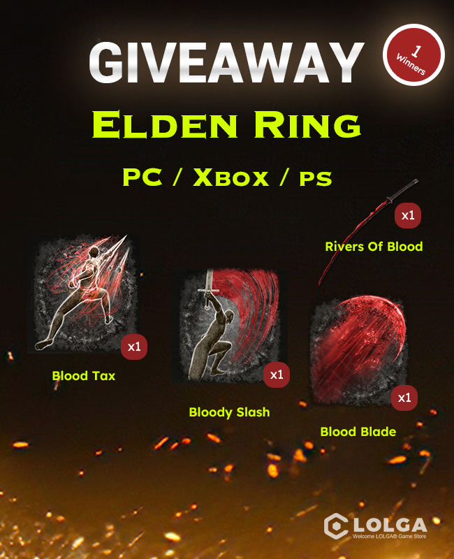 Rivers of blood , Blood tax, Bloodt slash ,Blood blade Giveaways